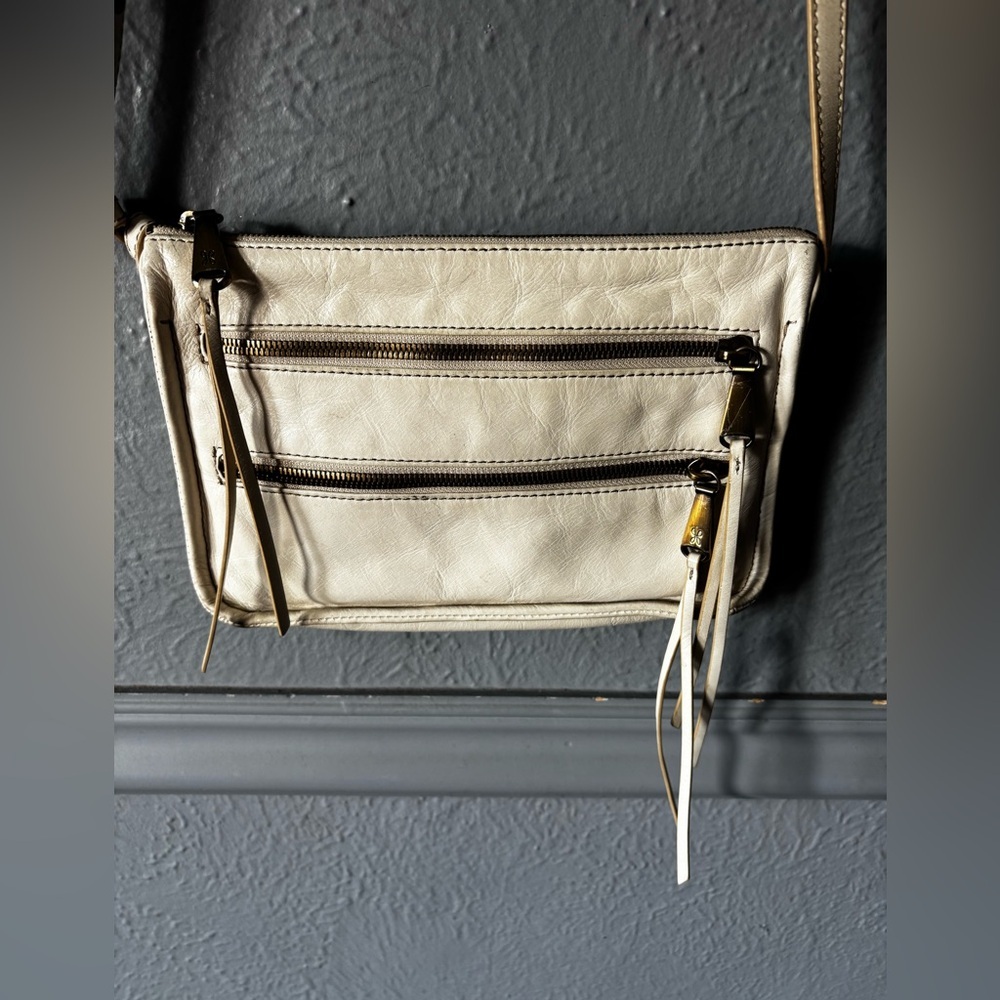 HOBO Cream Slim Crossbody Purse Leather Minimal Bag - Picture 7 of 11